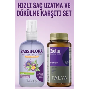 Hızlı Saç Uzatma Etkili Set (Passiflora Mucizevi Saç Sütü + Biotin Gıda Takviyesi)