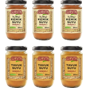 Ilikli Kemik Suyu 3AD Dana SEBZELI+3AD Tavuk Sebzeli 320 ml 6'lı