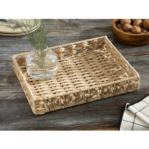 English Home Dateless Hasır Tepsı 33X26 cm Kahve