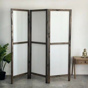 Ahşap Paravan Panel Kumaş Seperatör Paravan 6006