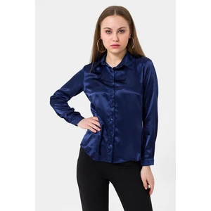 Kadın Uzun Kol Saten Gömlek