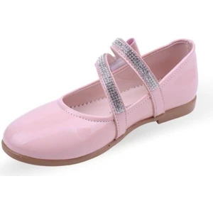 3995 Kız Çocuk Balerin Cırtlı Taşlı Babet Ayakkabı