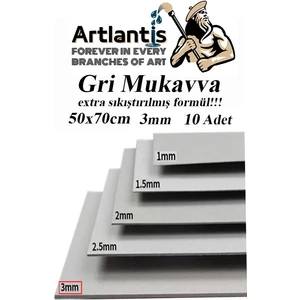 Sert Karton  Mukavva Gri 3 mm 50 x 70 cm 10 Adet