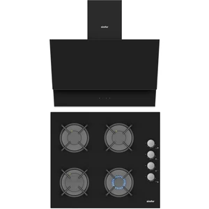 Siyah Ikili Ankastre Set (8703 Davlumbaz + 3500 Ankastre Ocak)