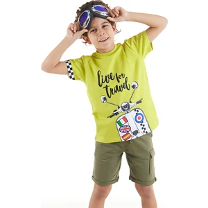 MSHB&G Motosiklet Turu Erkek Çocuk T-Shirt Şort Takım