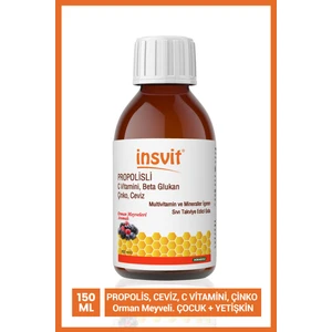 insvit Propolisli C Vitamini Çinko Ceviz Beta Glukan Ekinezya Orman Meyveleri Aromalı Şurup 150 ml