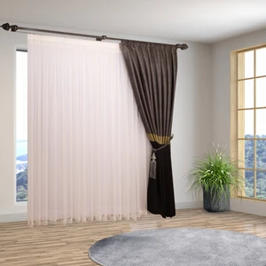 Etek İşlemeli Grek Beyaz Renk 1-3 Sık Pileli Tül Perde