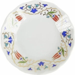 12 Kişilik Porselen Kahveci Çay Tabağı - Lalenaz Deseni