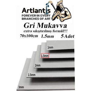 Mukavva Gri 1.5mm 70X100 cm 5 Adet Sert Karton Ekstra Sıkıştırılmış 70*100 Mukavva Gri Renkli 5 Adet