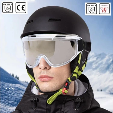 Kayak Gözlüğü Antifog Ventilli Güneş Kar Gümüş Snowboard Glasses Ekonomik Seri