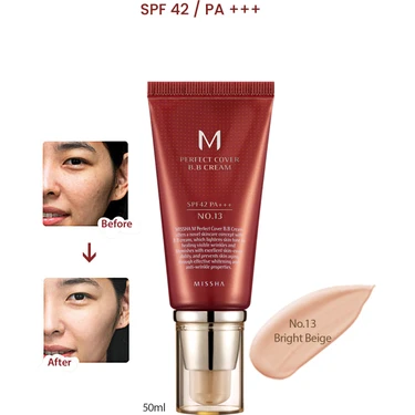 Mükemmel Kapatıcılık Sunan Çok Fonksiyonlu  M Perfect Cover BB Cream Ex SPF42/PA+++ No.13