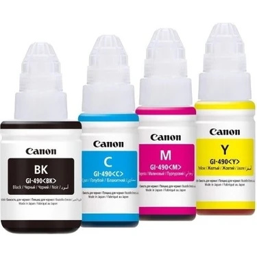 Canon GI-490 Pixma G1400 4 Renk Orjinal Mürekkep