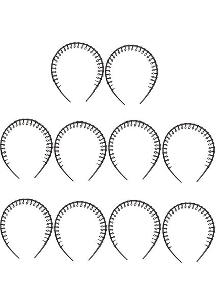 10PCS/SET Düz Siyah Kafa Bandı Uzun