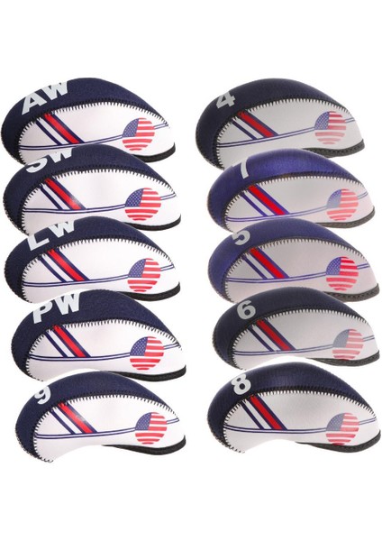 10 Adet Golf Kulübü Ütüler Için Kapaklar, Naylon Club Head Covers(Yurt Dışından) fiyatları