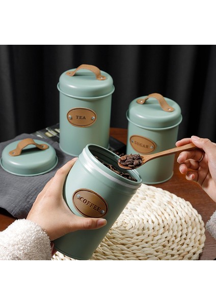 3x Mutfak Çay Konteyneri Teneke Depolama ve Organizasyon Yeşil (Yurt Dışından) indirimleri