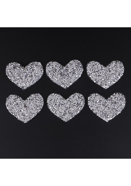 Rhinestone Aplike Kalp Dekoratif 6 Adet Kalp (Yurt Dışından) fiyatları