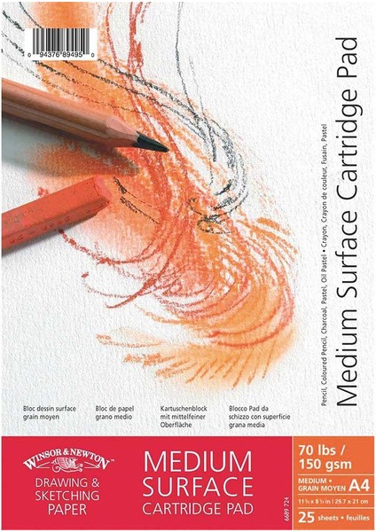 Winsor&newton Medium Cartridge Spr.bloknot(Dokulu Yüzey) 150GR A4 25 Yaprak