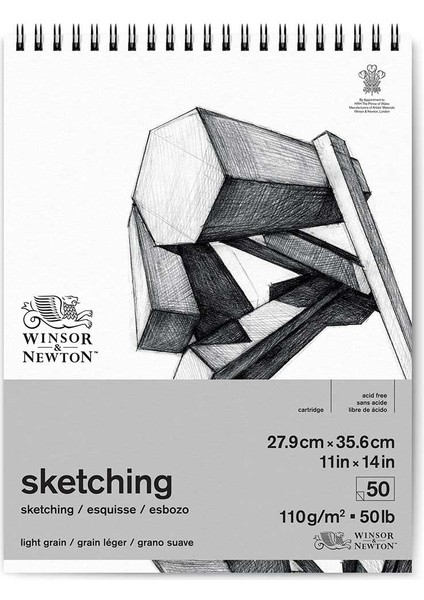 Eskiz Çizim Bloknotu (Spiralli) Yatay Hafif Dokulu 110GR 50 Sayfa 28X36CM