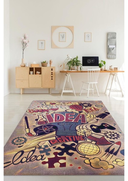 Renkli Halı Modern Özel Tasarım Ofis Halısı Dijital Baskı Çok Renkli Home Office Halı
