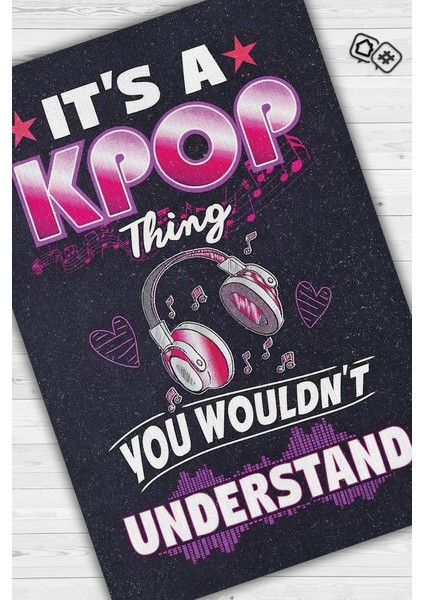 Bu K-pop Sen Anlamazsın Pamuklu Dokuma Tabanlı Yıkanabilir Dekoratif Halı