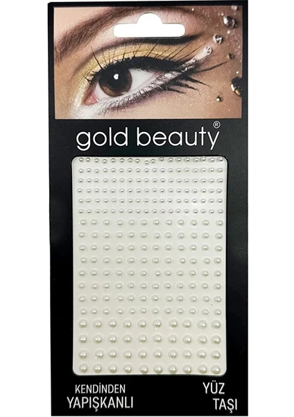 Gold Beauty 244 Adet Kendinden Yapışkanlı Inci Tırnak Taşı ve Yüz Taşı Vücut Taşı