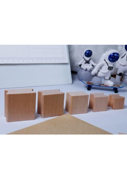 Ahşap Küp Mühür 20X20MM Kavrama Oluklu Blok Kayın Ağacı indirimleri