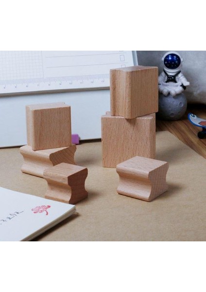 Ahşap Küp Mühür 30X30 Oluklu Blok Kayın Ağacı