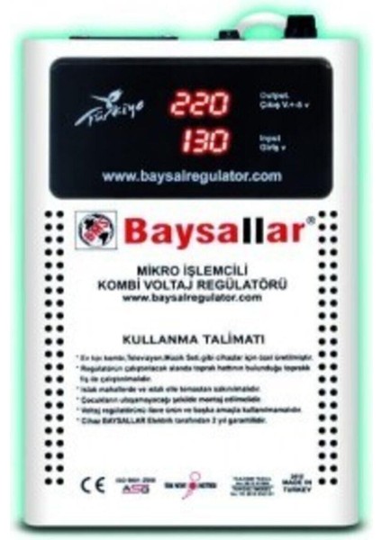 Elektrikci Market Baysallar Mikro Işlemcili Kombi Voltaj Regülatörü 500 Va