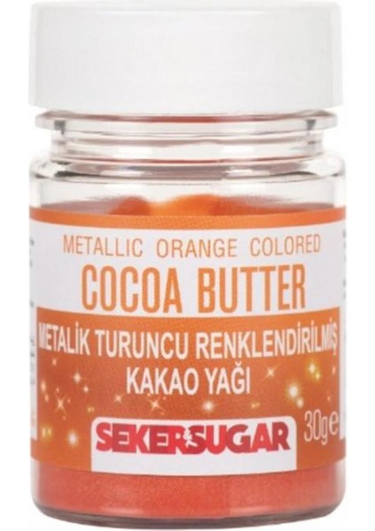 Metalik Turuncu Yenilebilir Kakao Yağı 30 gr