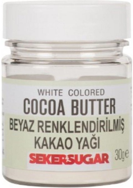 Beyaz Yenilebilir Renklendirilmiş Kakao Yağı 30 gr