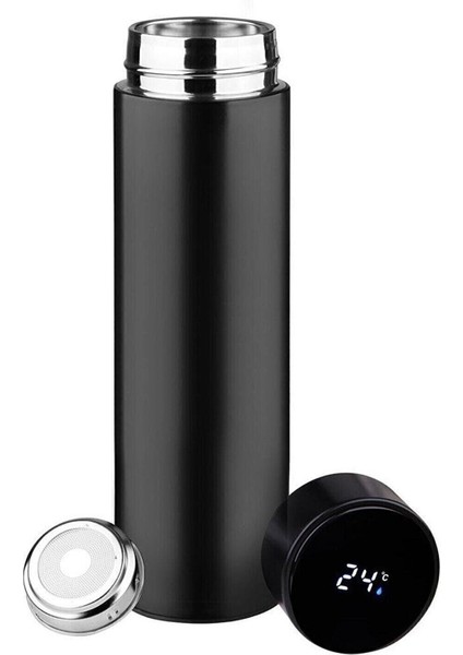 Dereceli Dijital Sıcaklık Göstergeli Termos 500 ml Su Çay Paslanmaz Çelik Termos