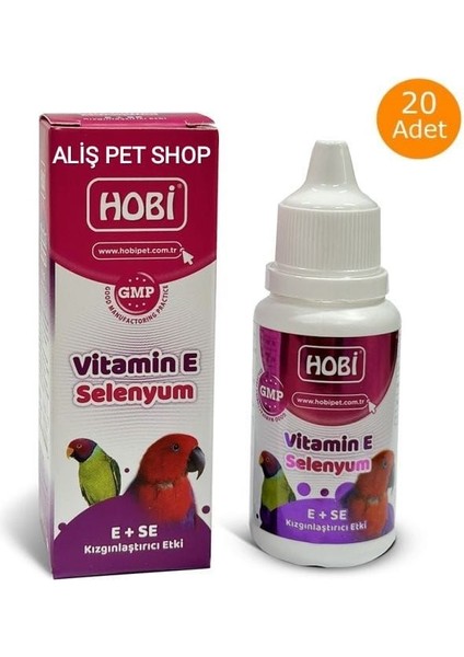 Kuşlar Için Vitamin E ve Selenyum Takviyesi 30ML x 20 Adet