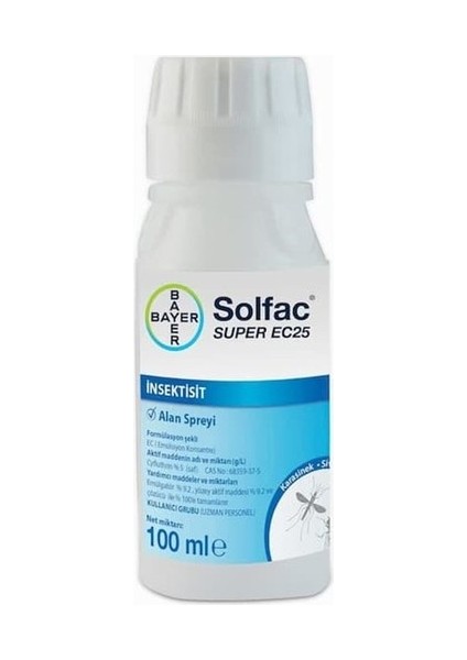 Tüm Haşereler Için Solfac SUPEREC25 100ML/1LT Fısfıs 1. Kalite / Eldiven Hediye