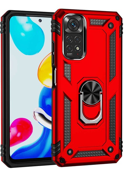 Xiaomi Redmi Note 11 Kılıf Yüzüklü Standlı Korumalı Tank Kapak