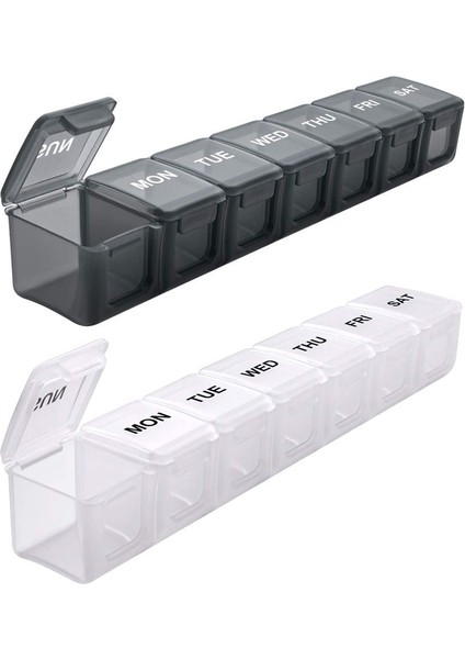 7 Gün Şeffaf Uzun Şerit Yedi Kareli Saklama Kutusu (Yurt Dışından) fiyatları