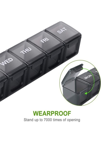 7 Gün Şeffaf Uzun Şerit Yedi Kareli Saklama Kutusu (Yurt Dışından) indirimleri