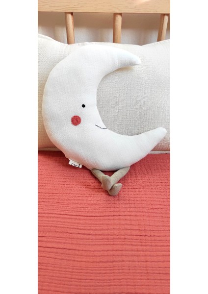 Sevimli Ay Pamuklu Organik Bebek / Çocuk Odası Dekoratif Müslin Kırlent fiyatları