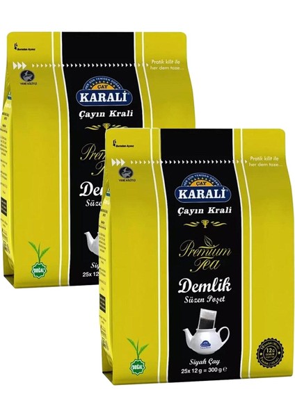 Karali Çay Premium Demlik Poşet Siyah Çay 25 Li 2 Adet