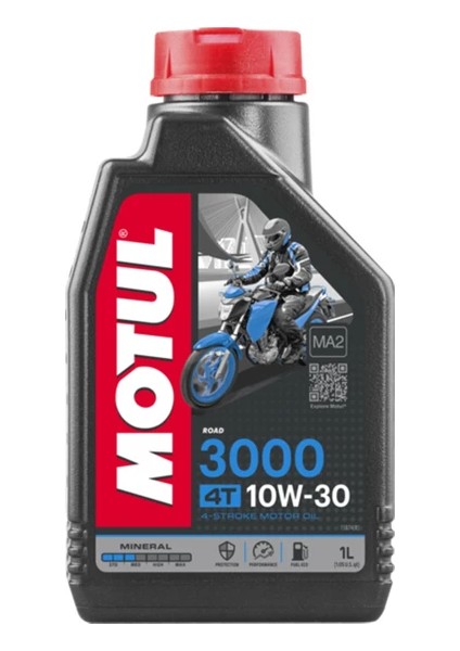 3000 Motosiklet Motor Yağı 10W30 4t 1 Litre