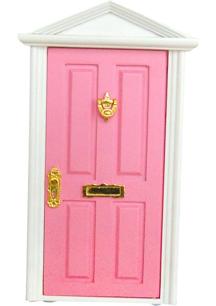 Dollhouse Minyatür Pembe Ahşap Kapı (Yurt Dışından)