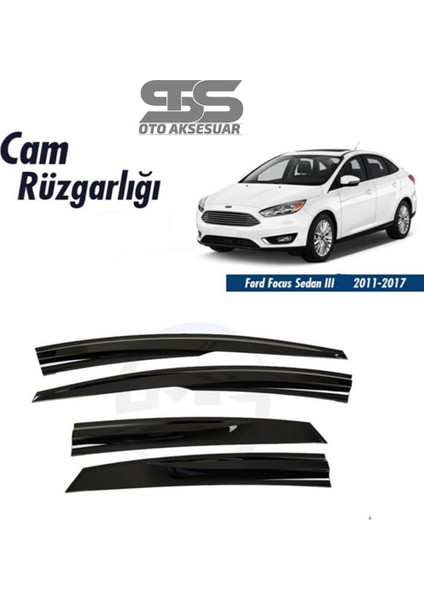 Cam Rüzgarlığı Ford Focus 2011-2017 Sedan Mügen Tip Piano Black