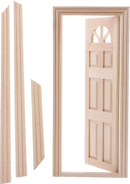 Bebek Evi Minyatür Dıy Aksesuar Ön Dış Ahşap Kapı 6 Panel 12TH (Yurt Dışından)