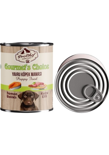 12 Adet Gourmet's Choice Yavru Köpek Maması | 415 gr Somon Balıklı & Kuzu Etli Konserve Yaş Mama fiyatları