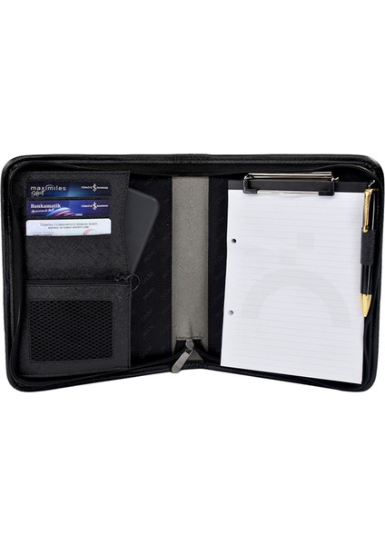 A5 Fermuarlı El Portföyü Çantası, Hamburg, Siyah modelleri