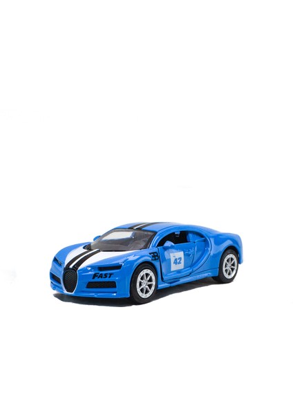 Metal Oyuncak Araba Bugatti Çek Bırak 12 cm Mavi