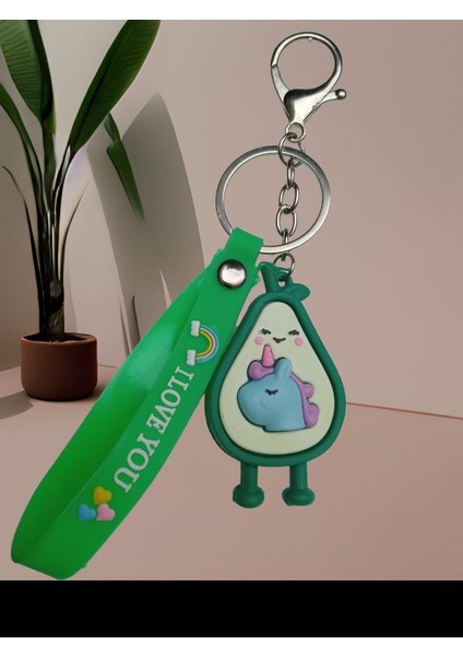 Avakado Unicorn Karikatür Anime Figür Pvc Bebek Anahtarlık Çanta Anahtarlık Süsü