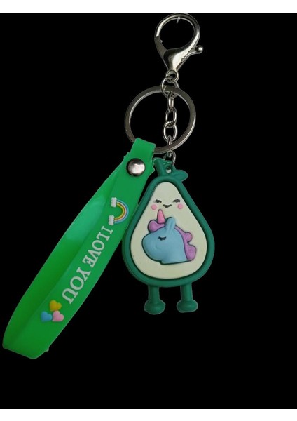 Avakado Unicorn Karikatür Anime Figür Pvc Bebek Anahtarlık Çanta Anahtarlık Süsü fırsatları