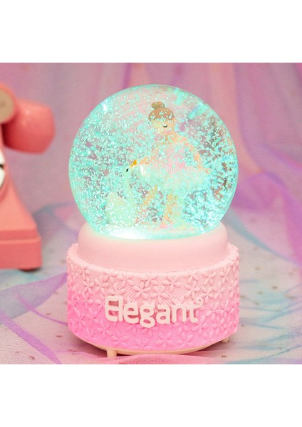Balerin Kız Işıklı Müzikli Orta Boy Kar Küresi