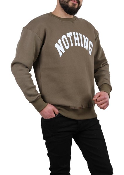 Üç Iplik Şardonlu Nothıng Baskılı Haki Sweat fiyatları