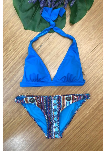 Uzun Üçgen Bikini Takım Desenli 227281